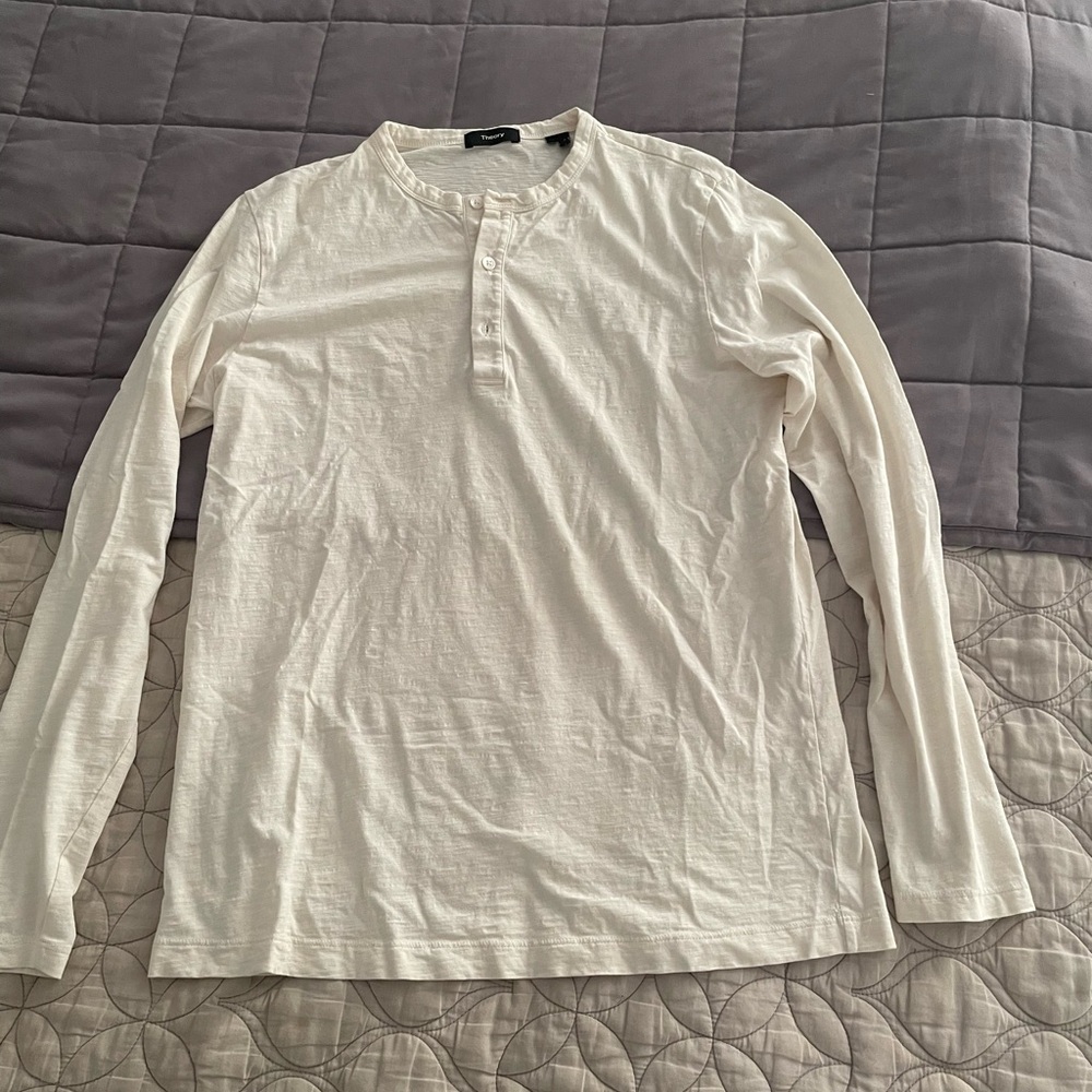 Theory slub cotton long sleeve Henley